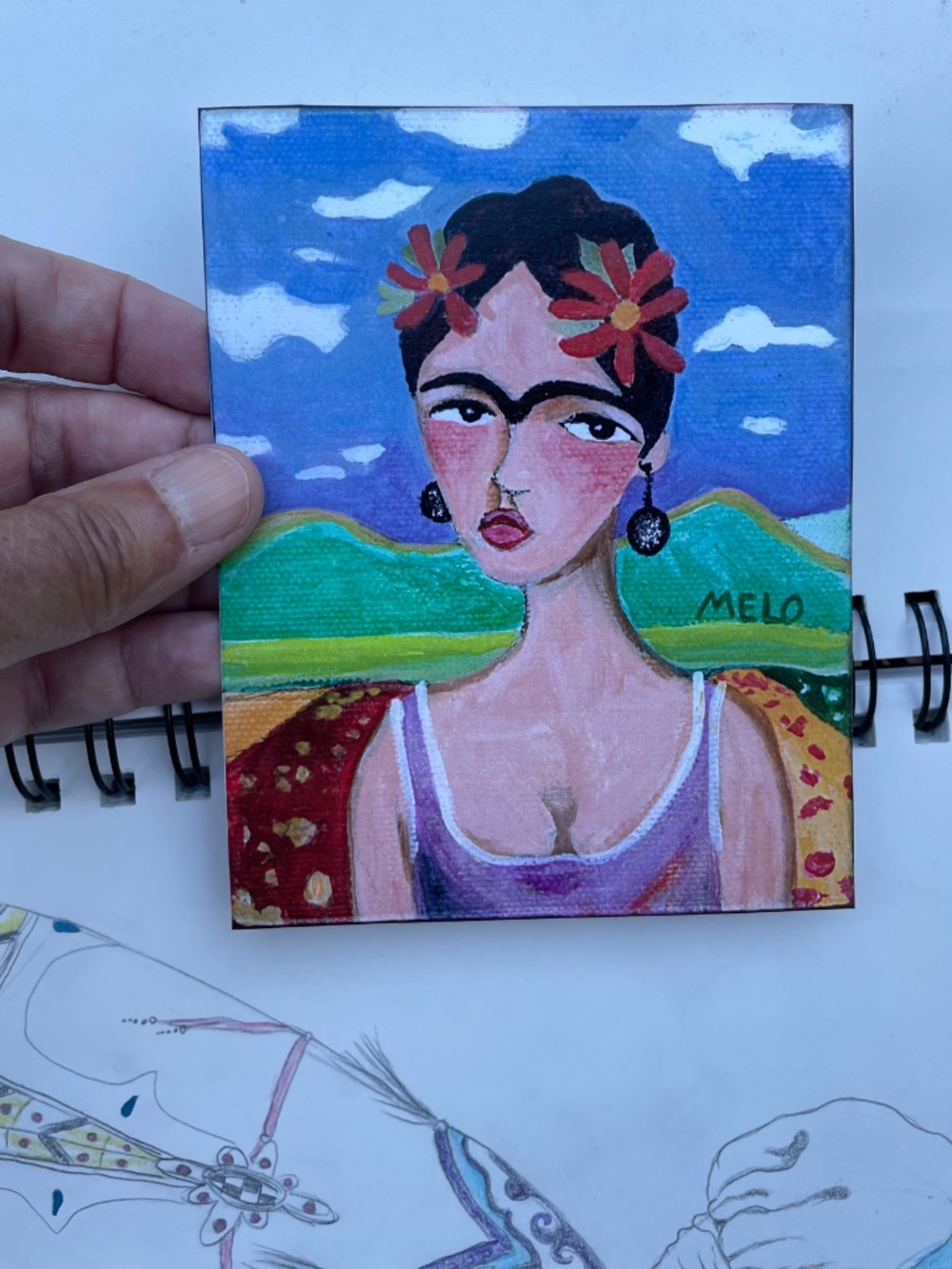 PRINT Frida Kahlo landscape portrait